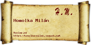 Homolka Milán névjegykártya